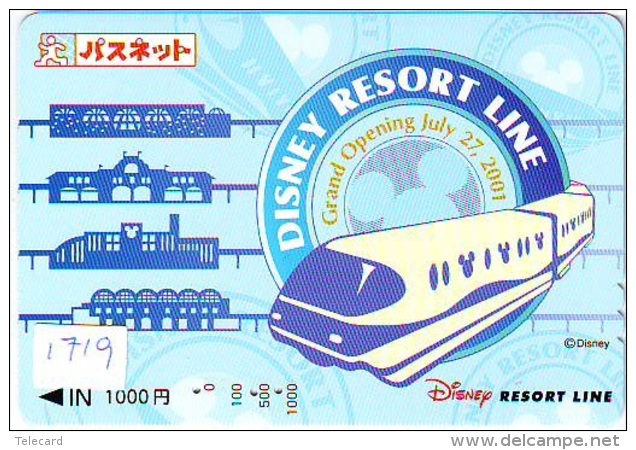 Carte Prépayée Japon - DISNEY RESORT LINE - TRAIN * GRAND OPENING JULY 2001  (1719) Japan Prepaid Card - Disney