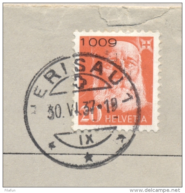 Schweiz - 1937 - 20c Portofreiheitsmarke On Cover From Bezirksspital Herisau To Basel - Vrijstelling Van Portkosten