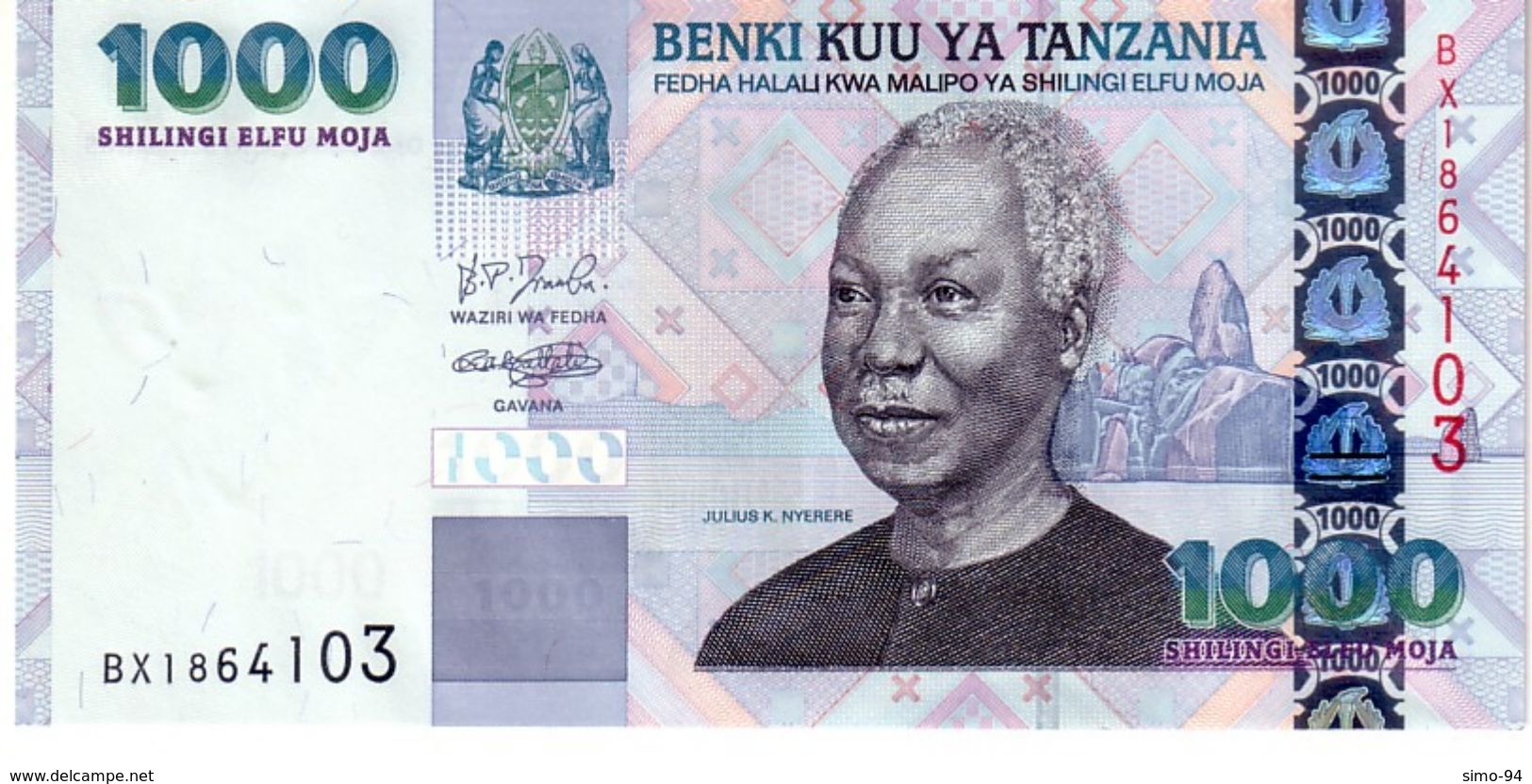 Tanzania P.36b 1000 Shillings 2003 Unc - Tanzania