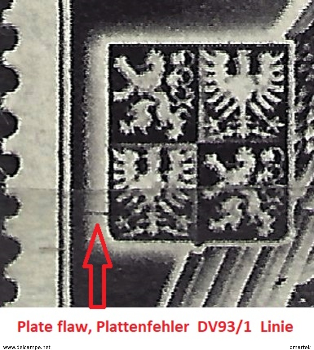 Bohemia & Moravia Böhmen Und Mähren 1943 MNH ** Mi 132 Sc B21 Rote Kreuz. Red Cross. Plate Flaw, Plattenfehler. - Neufs