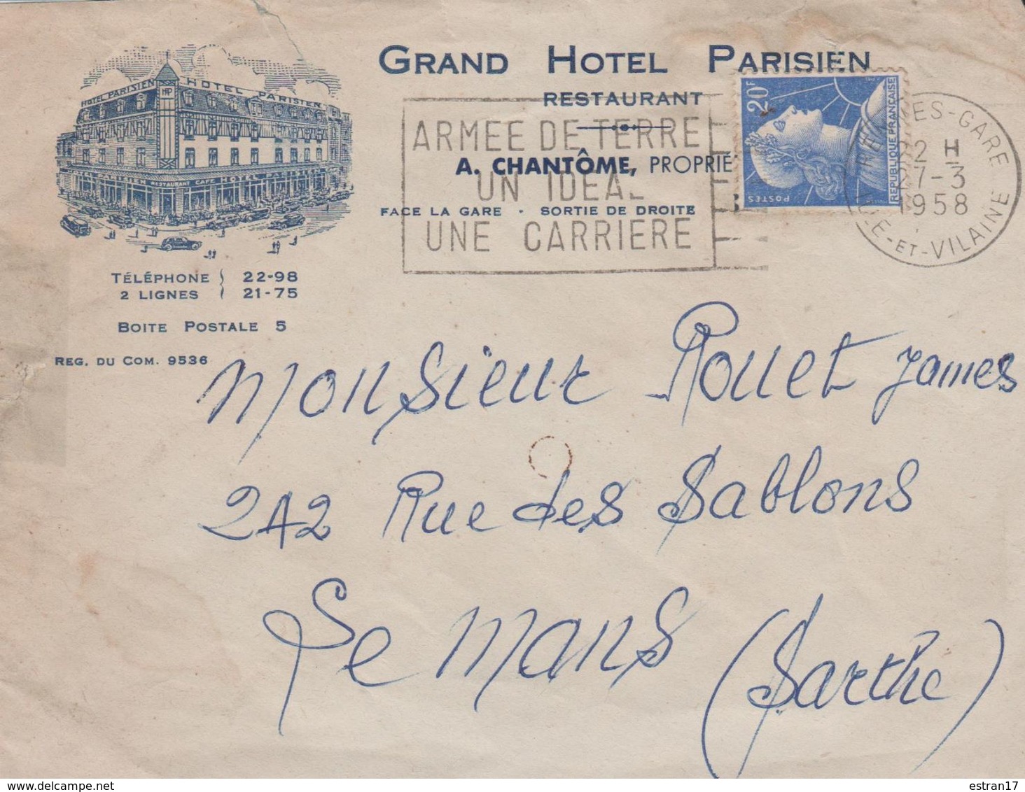 35 RENNES GRAND HOTEL PARISIEN A. CHANTOME - 1950 - ...