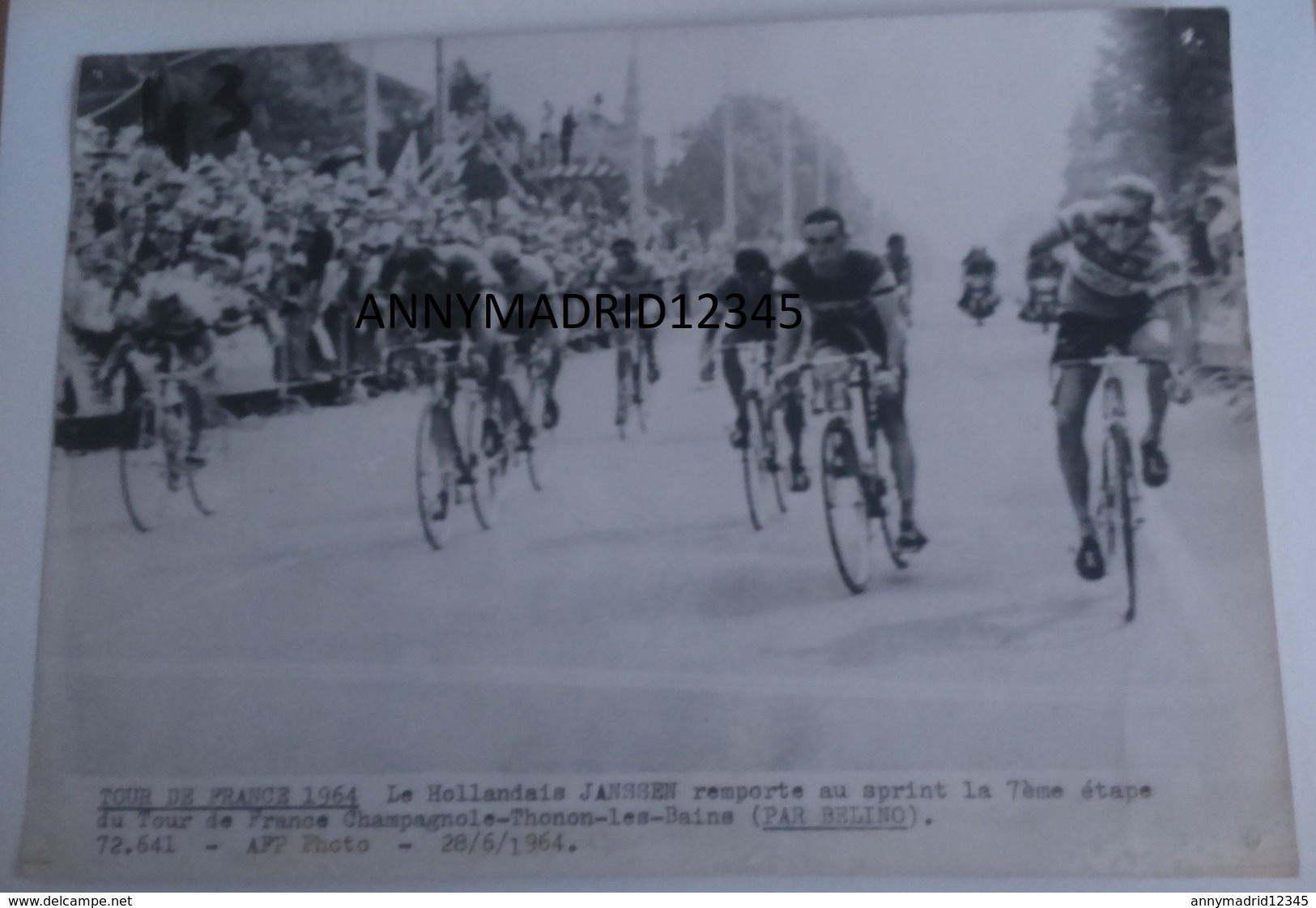 PHOTO - CYCLISME-TOUR DE FRANCE 1964 - JAN JANSSEN ( 13 Cm X 18 Cm) - Cycling