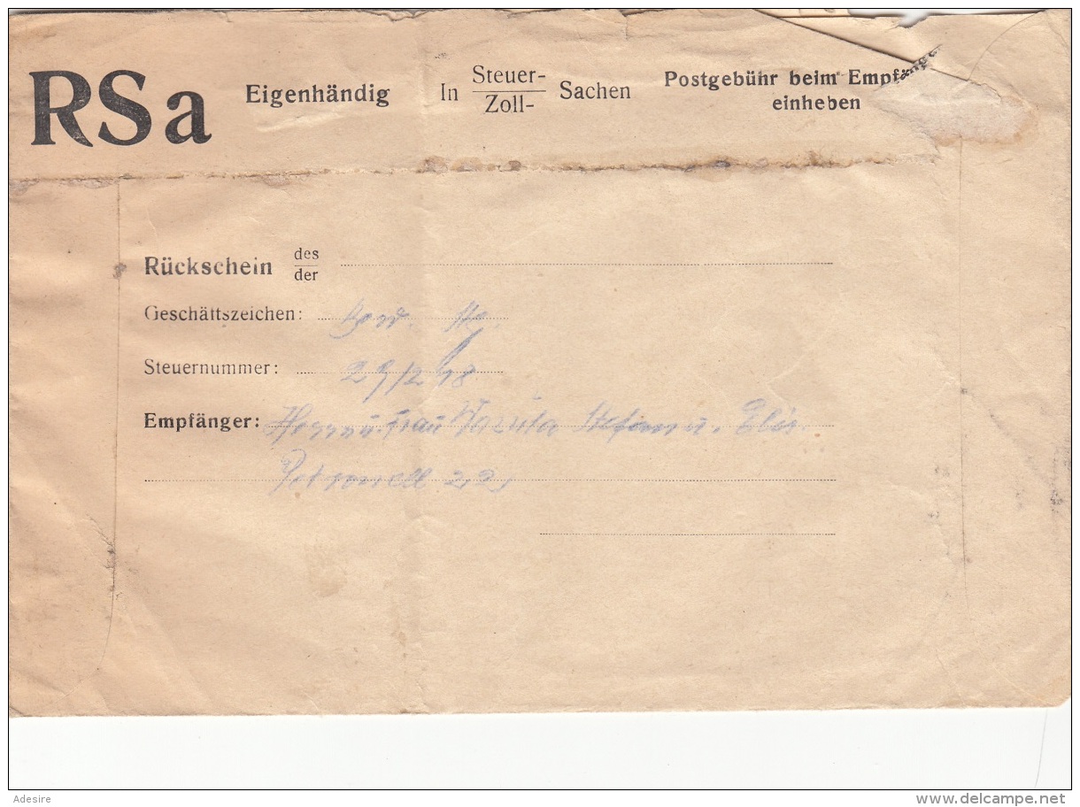 ÖSTERREICH NACHPORTO 1950 - 1,65 S Nachporto Auf Rsa-Brief, Gel. - Petronell, Gebrauchsspuren - Portomarken