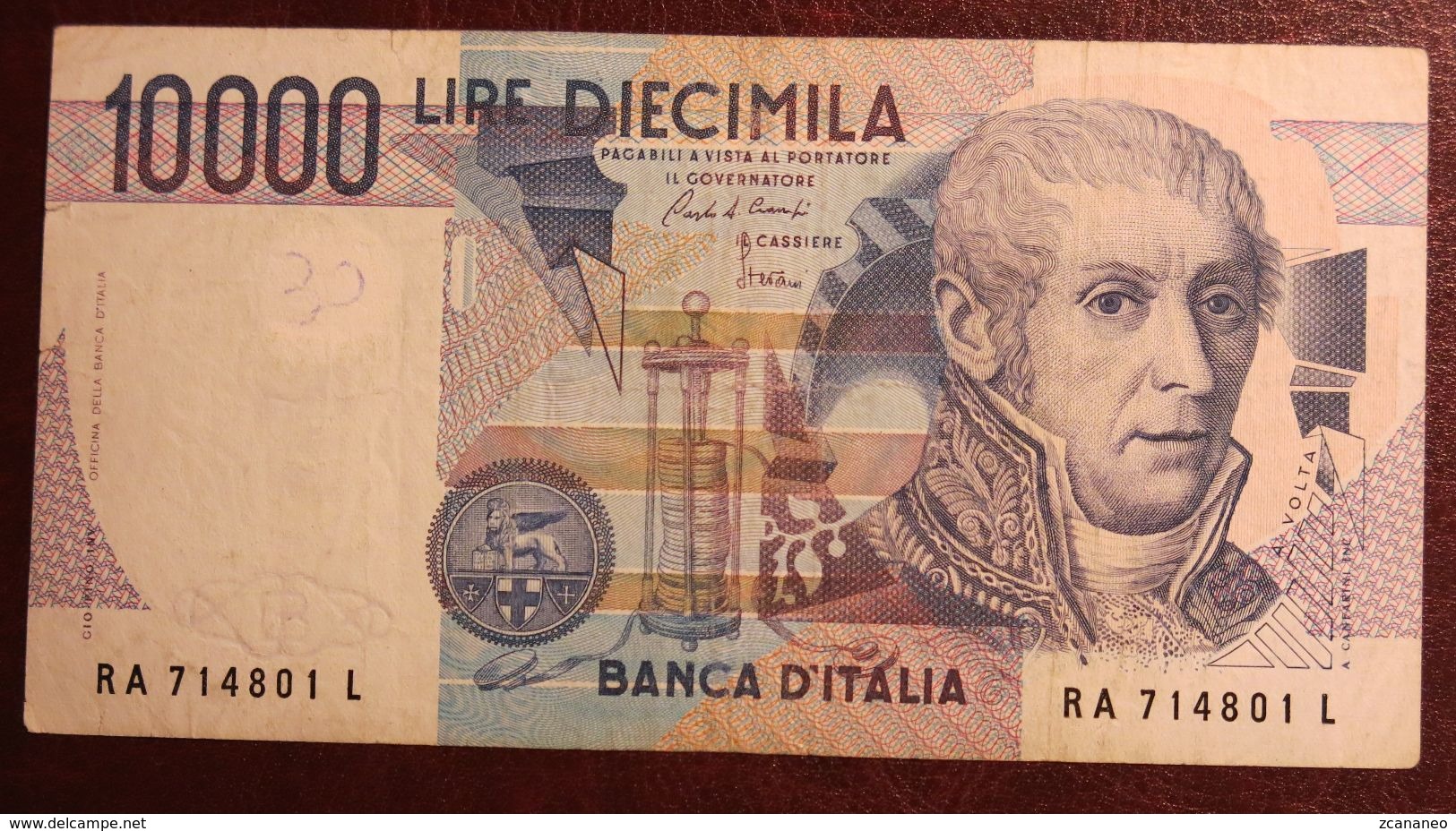 BANCONOTA DA 10.000 LIRE A. VOLTA LETTERA (A) REP. ITALIANA - - 1000 Lire