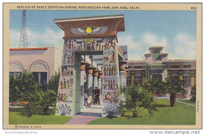 California San Jose Replica Of Early Egyptian Shrine Rosicrucian Park - San Jose