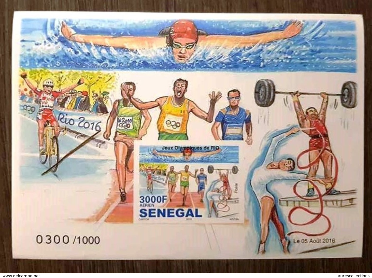 SENEGAL 2016 ¤ IMPERF ND IMPERFORATE ¤ OLYMPIC GAMES JEUX OLYMPIQUES RIO - SWIMMING CYCLING WEIGHTLIFTING ULTRA RARE MNH - Sommer 2016: Rio De Janeiro