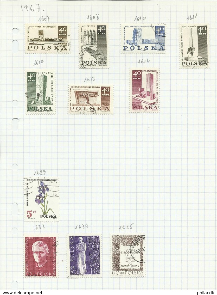 POLOGNE - 52 SCANNS - BELLE COLLECTION DE 346 TIMBRES NEUFS (*) SANS GOMME ET OBLITERES POUR ETUDE