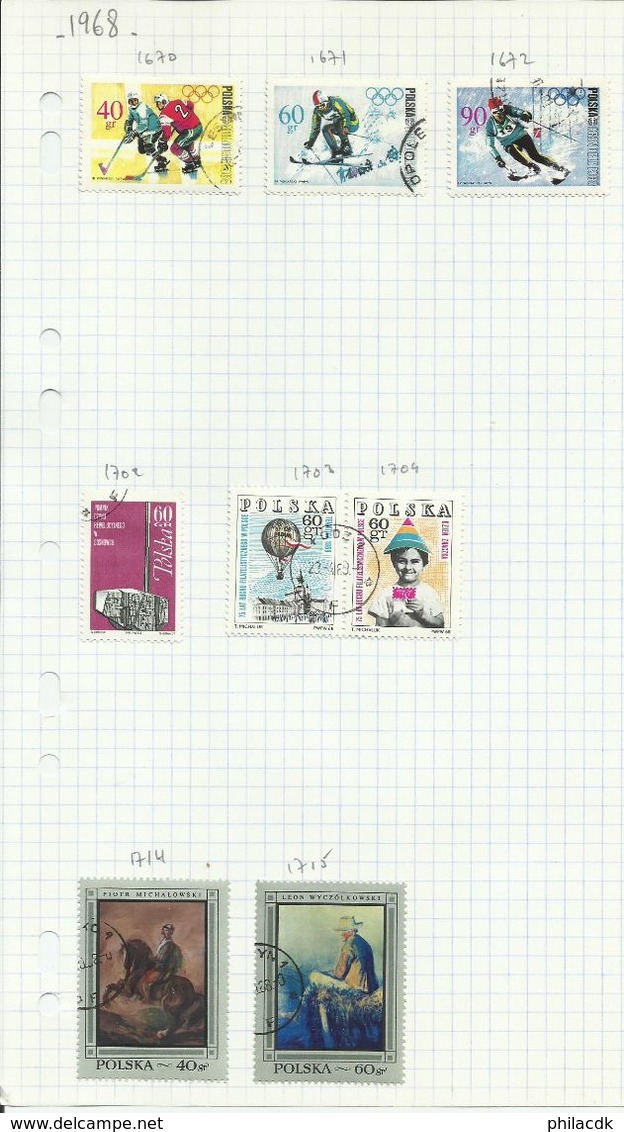 POLOGNE - 52 SCANNS - BELLE COLLECTION DE 346 TIMBRES NEUFS (*) SANS GOMME ET OBLITERES POUR ETUDE