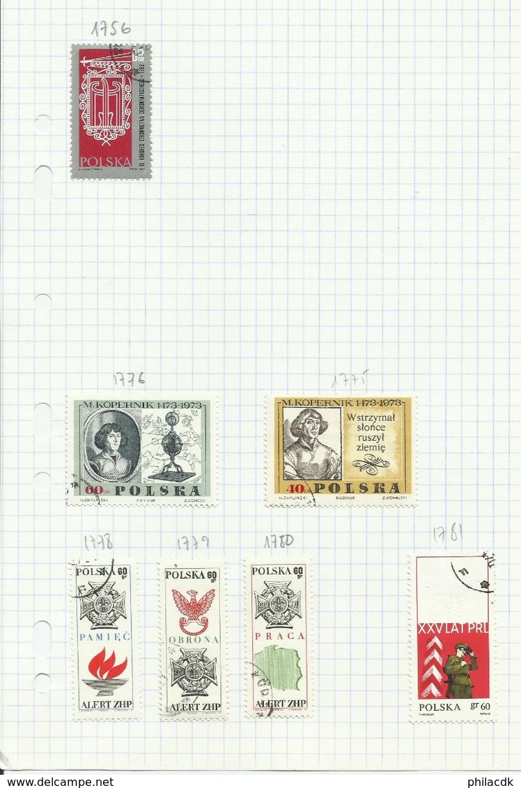 POLOGNE - 52 SCANNS - BELLE COLLECTION DE 346 TIMBRES NEUFS (*) SANS GOMME ET OBLITERES POUR ETUDE