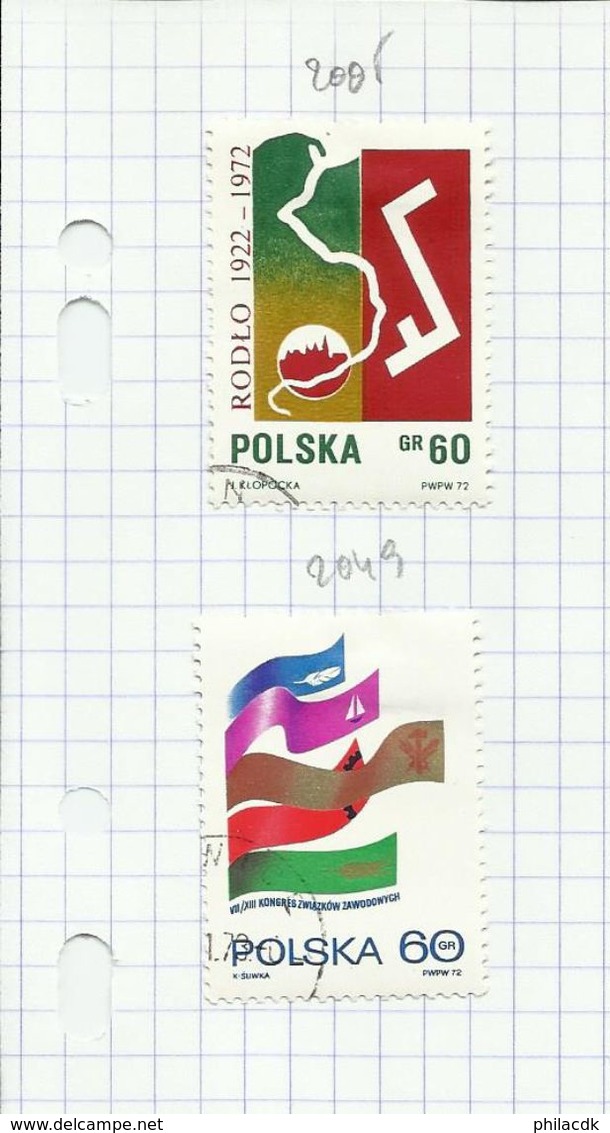 POLOGNE - 52 SCANNS - BELLE COLLECTION DE 346 TIMBRES NEUFS (*) SANS GOMME ET OBLITERES POUR ETUDE