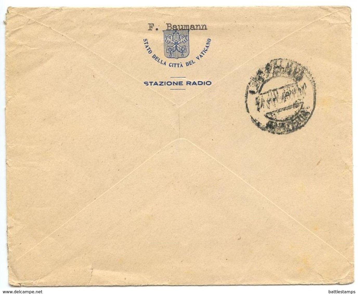 Vatican 1948 Cover Stazione Radio To Las Palmas, Gran Canaria, Scott C11 & C13 - Covers & Documents