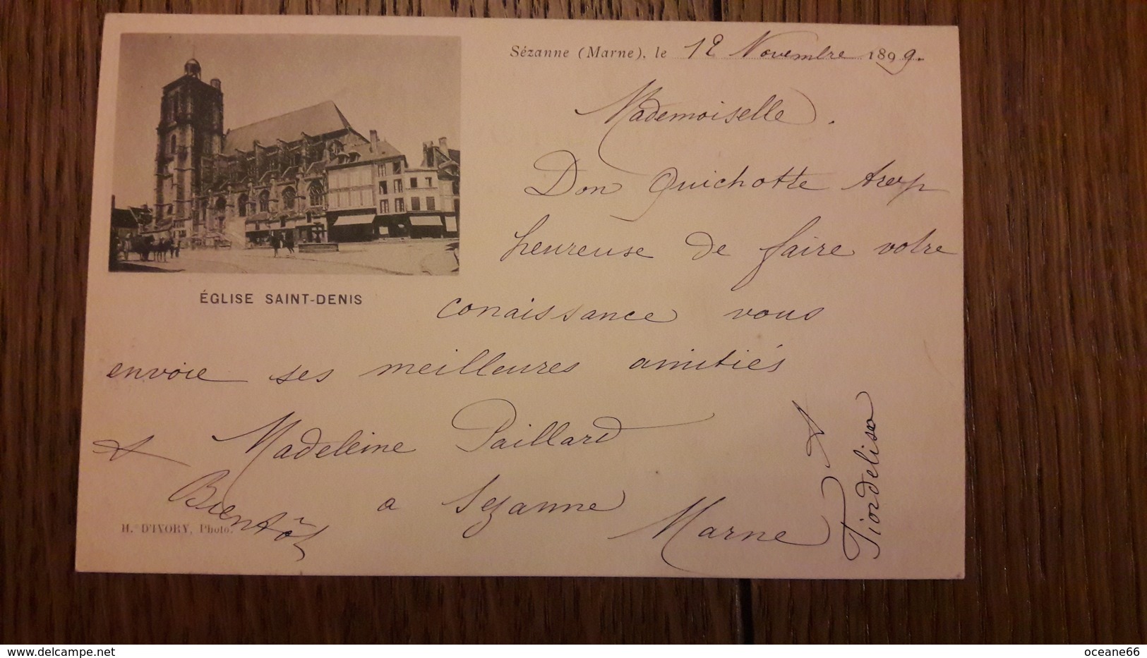 51 Sezanne Eglise Saint Denis St Autographe De Madeleine Paillard - Sezanne