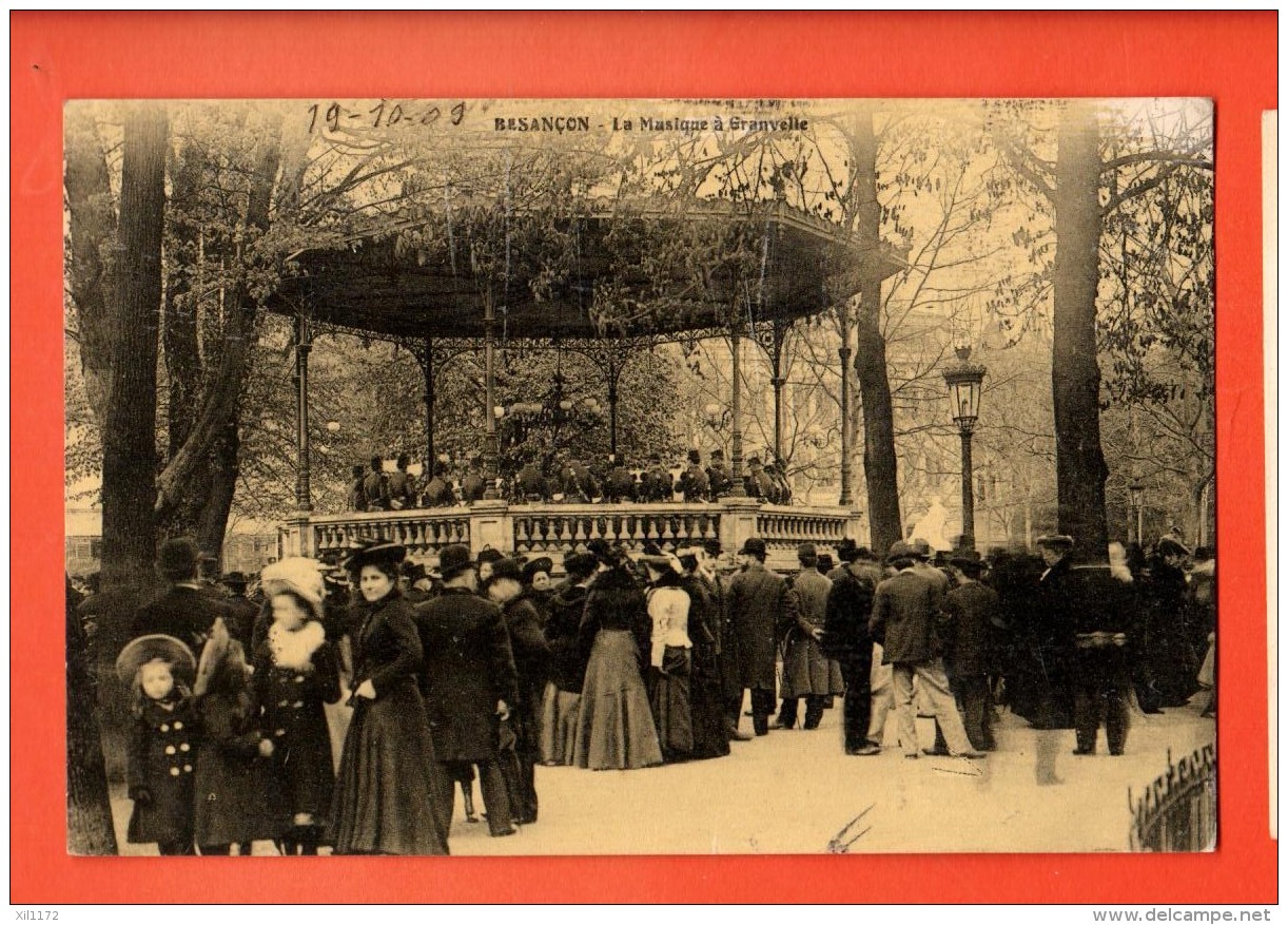 GBI-11 Besançon, La Musique à Granvelle. ANIME. Circulé Vers Chasselay Rhone En 1908 - Besancon