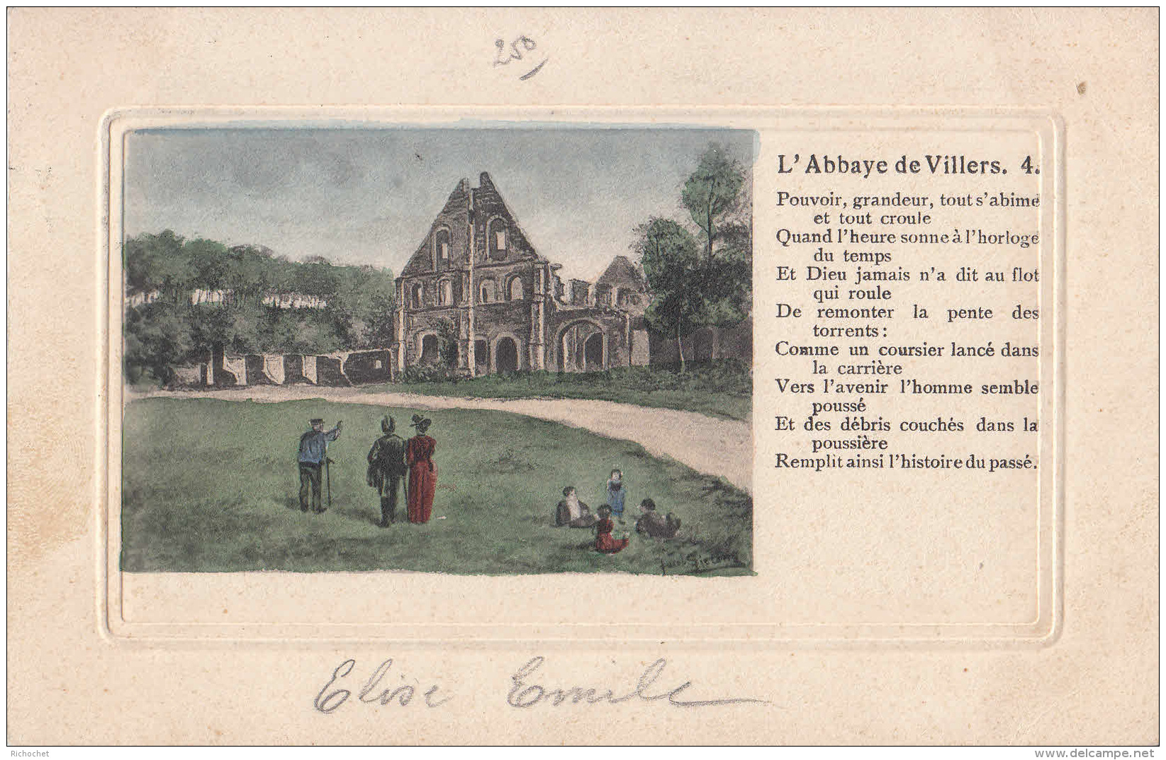 Villers-La-Ville -  L'abbaye De Villers (série De 4 Cartes Reprenant Un Poème) - Rare - Villers-la-Ville