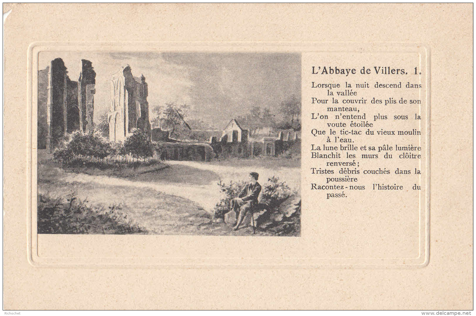 Villers-La-Ville -  L'abbaye De Villers (série De 4 Cartes Reprenant Un Poème) - Rare - Villers-la-Ville