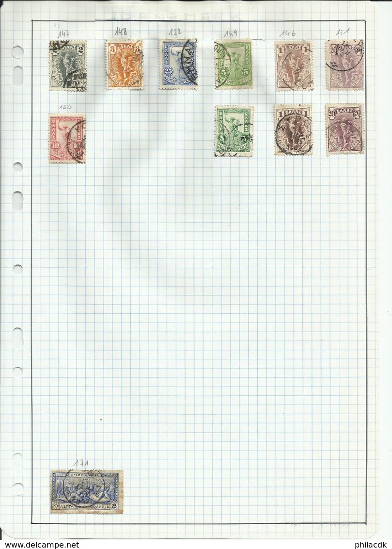 GRECE -  75 SCANNS - TRES BELLE COLLECTION DE 849 TIMBRES OBLITERES POUR ETUDE - Collections