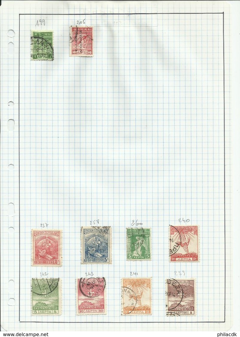 GRECE -  75 SCANNS - TRES BELLE COLLECTION DE 849 TIMBRES OBLITERES POUR ETUDE - Collections