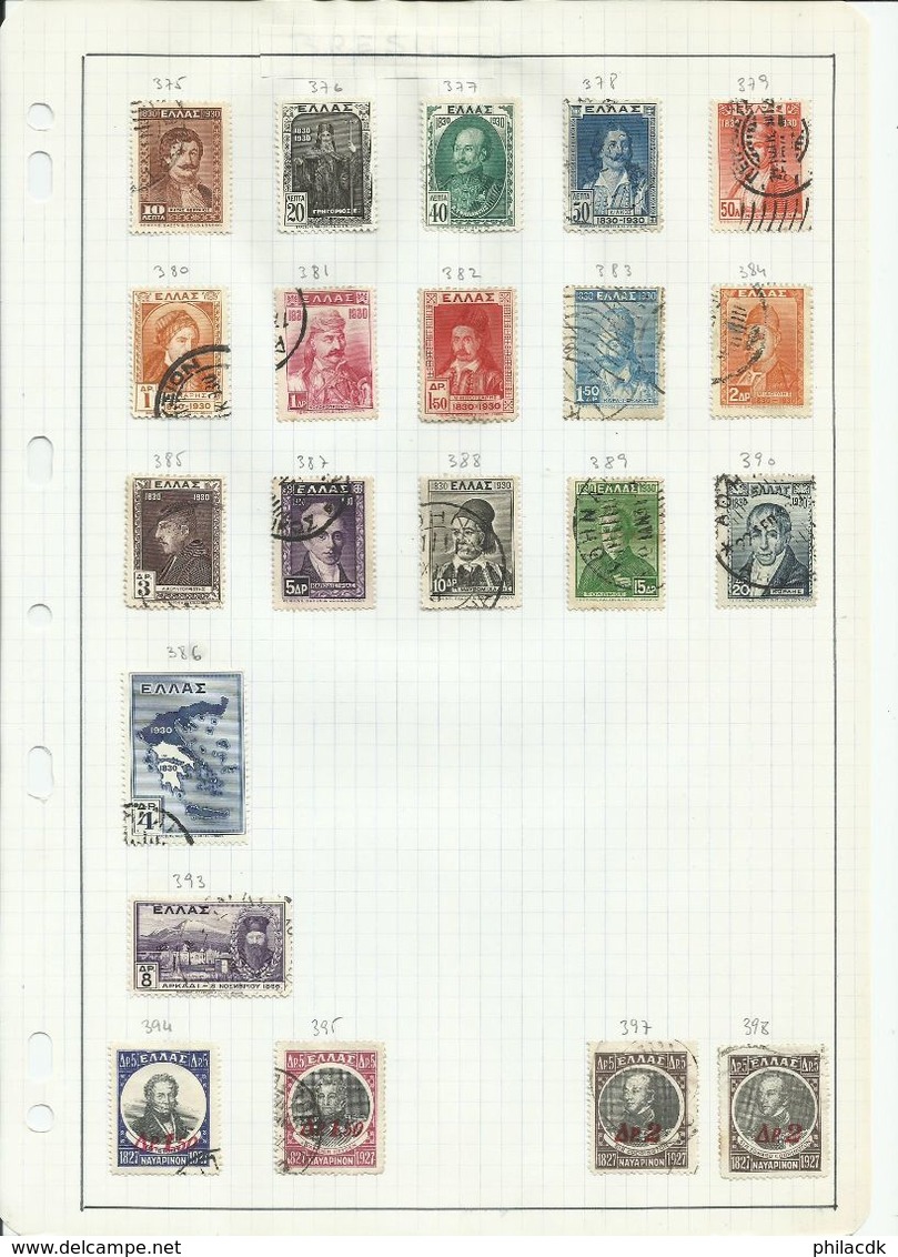 GRECE -  75 SCANNS - TRES BELLE COLLECTION DE 849 TIMBRES OBLITERES POUR ETUDE