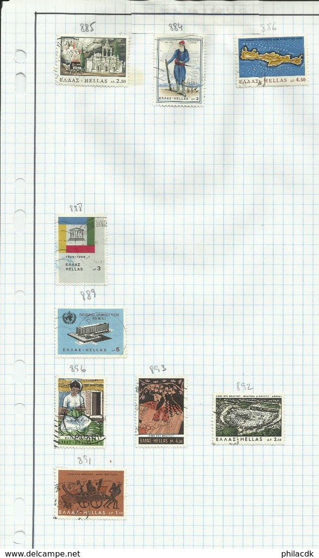 GRECE -  75 SCANNS - TRES BELLE COLLECTION DE 849 TIMBRES OBLITERES POUR ETUDE