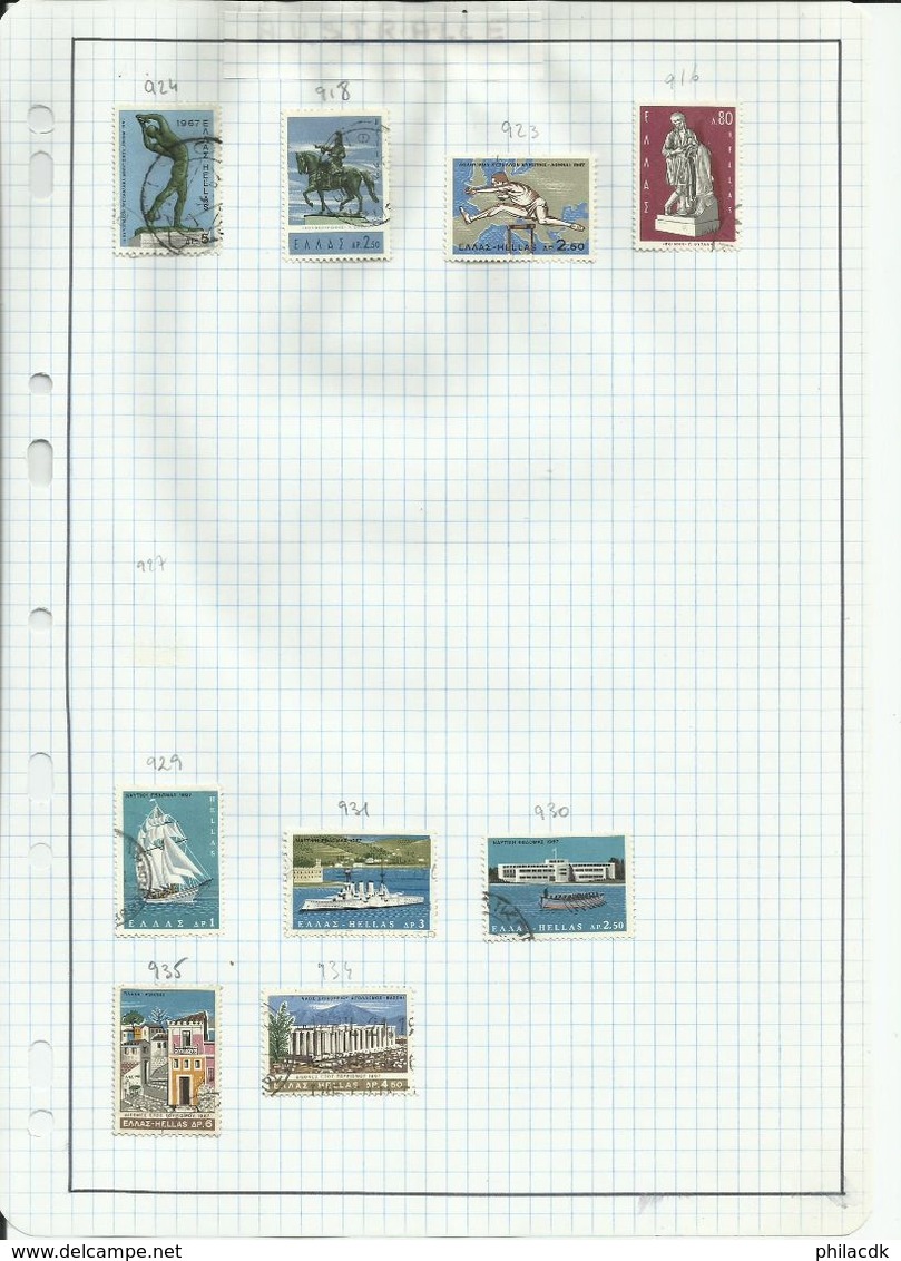 GRECE -  75 SCANNS - TRES BELLE COLLECTION DE 849 TIMBRES OBLITERES POUR ETUDE