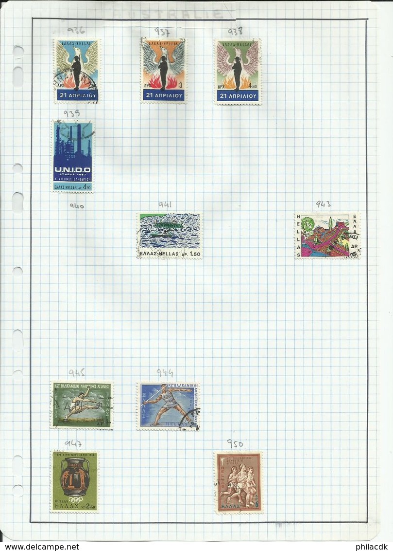 GRECE -  75 SCANNS - TRES BELLE COLLECTION DE 849 TIMBRES OBLITERES POUR ETUDE