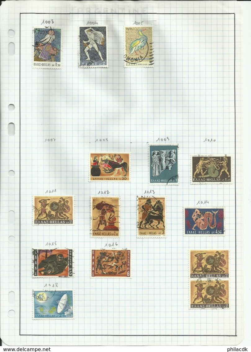 GRECE -  75 SCANNS - TRES BELLE COLLECTION DE 849 TIMBRES OBLITERES POUR ETUDE