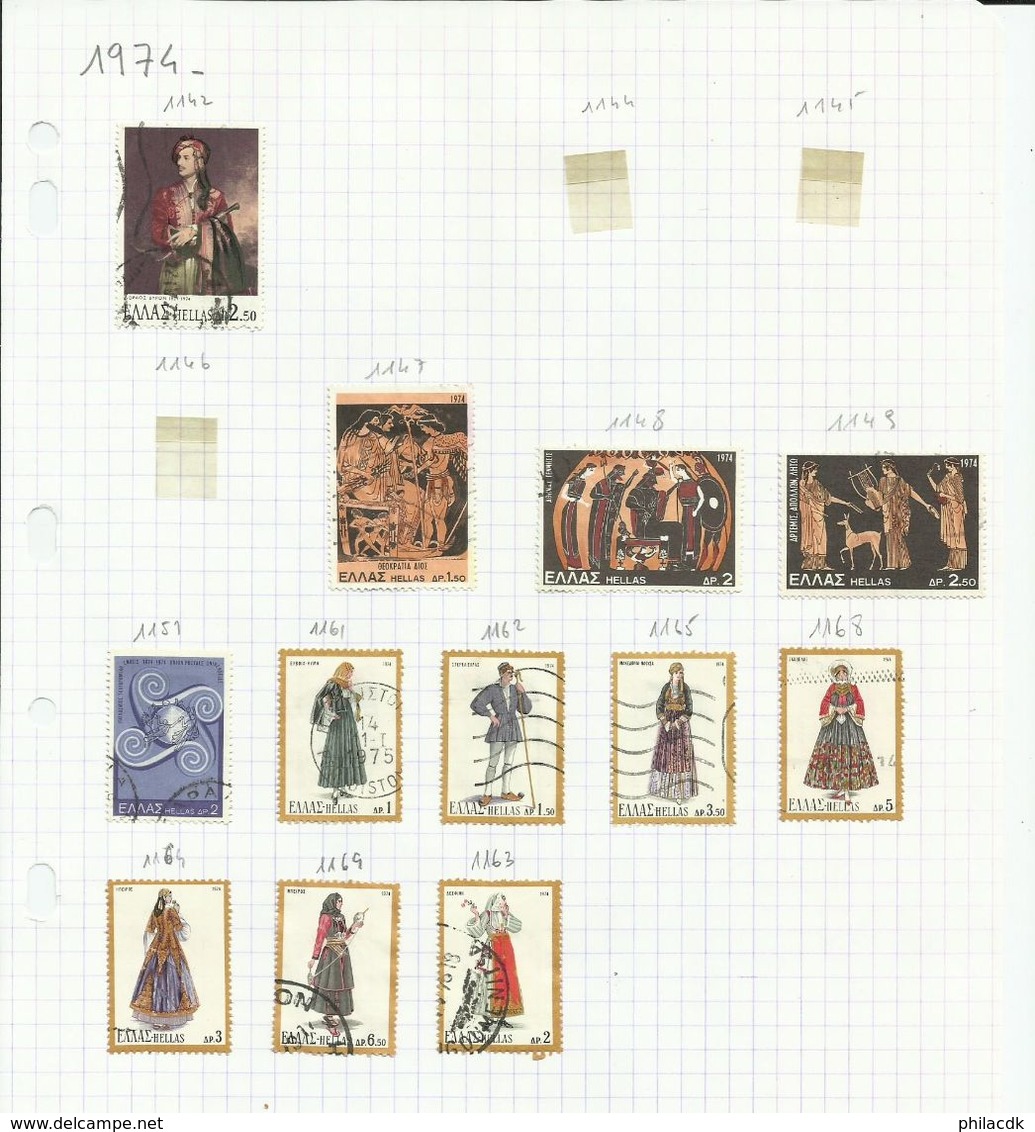 GRECE -  75 SCANNS - TRES BELLE COLLECTION DE 849 TIMBRES OBLITERES POUR ETUDE