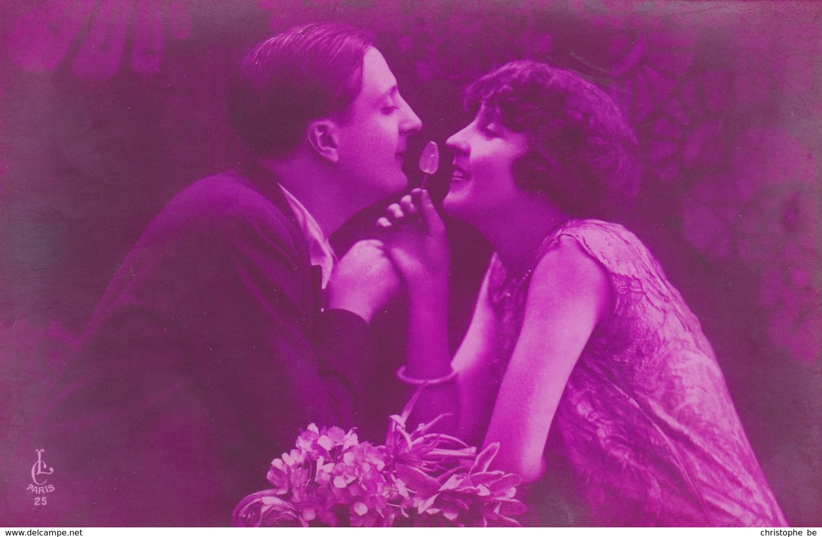 Pink Tinted Postcard, Couple In Love, Les Amoureux (pk43478) - Noces