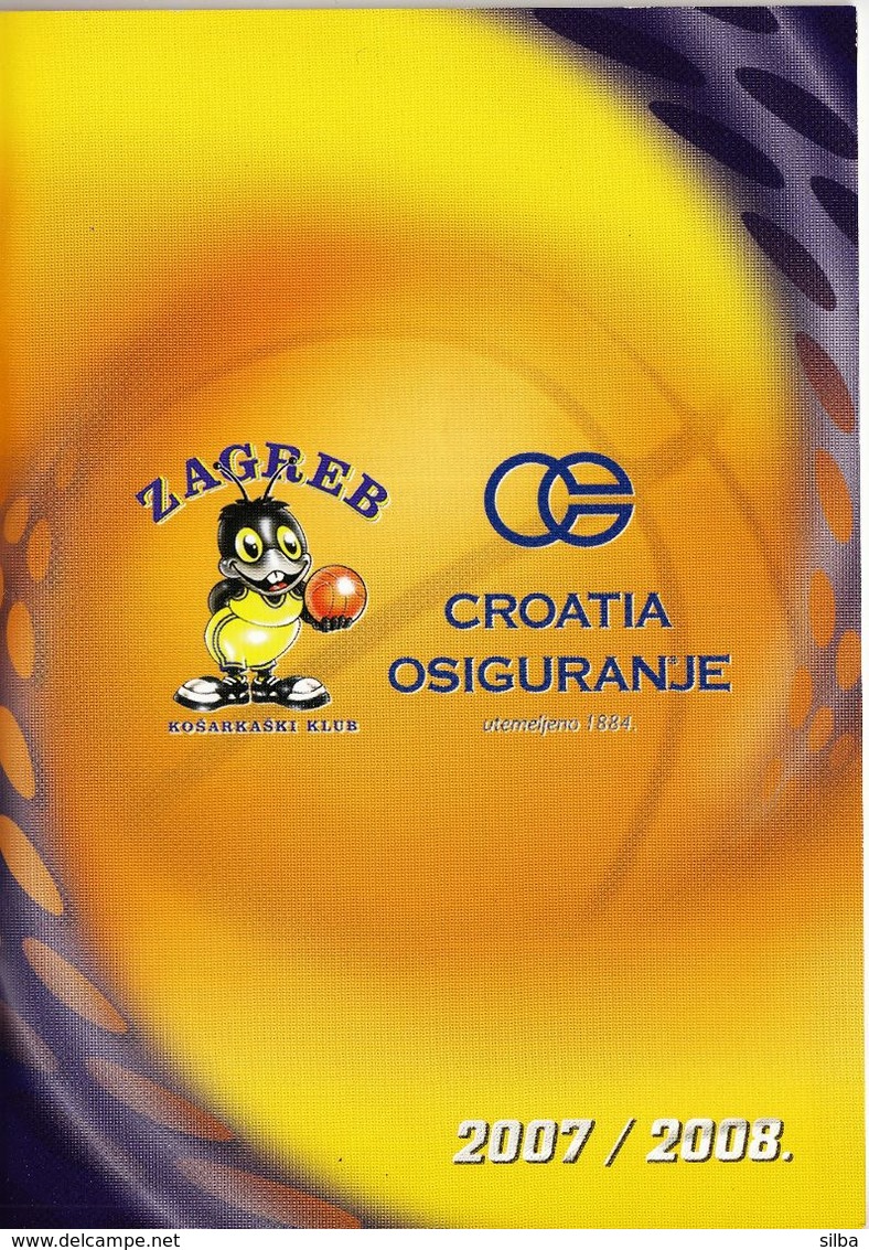 Basketball / Basketball Club Zagreb Croatia Osiguranje / Bulletin, Magazine / Zagreb, Croatia Season 2007 - 2008 - Livres