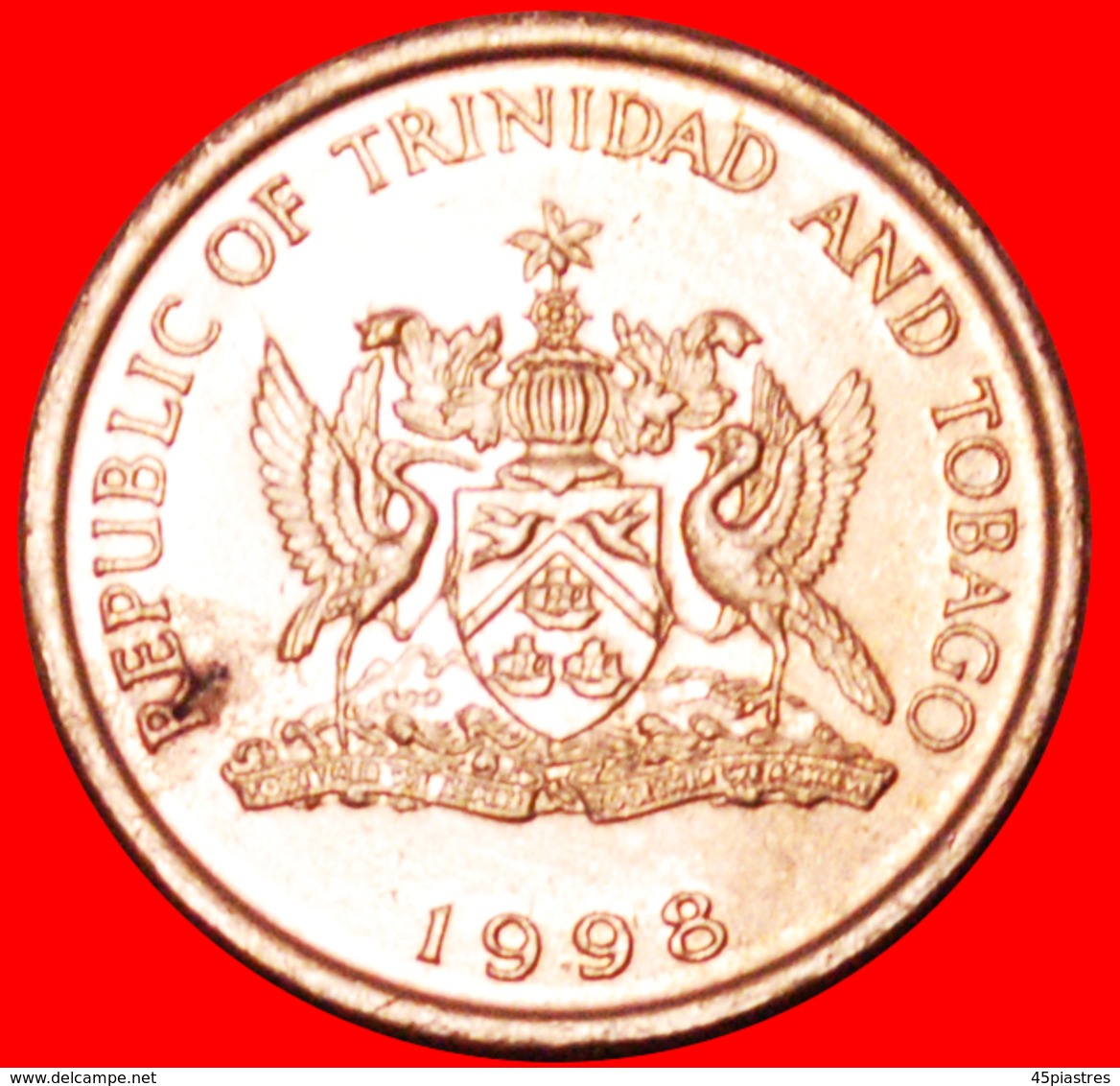 √ HUMMING-BIRD And 3 SHIPS: TRINIDAD AND TOBAGO ★ 1 CENT 1998 MINT LUSTER! LOW START ★ NO RESERVE! - Trinidad & Tobago