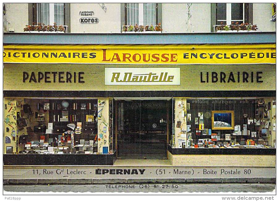 51 - EPERNAY : Beau Plan LIBRAIRIE  R. DAUDELLE 11 Rue   - CPSM Dentelée Grand Format - Marne - Epernay