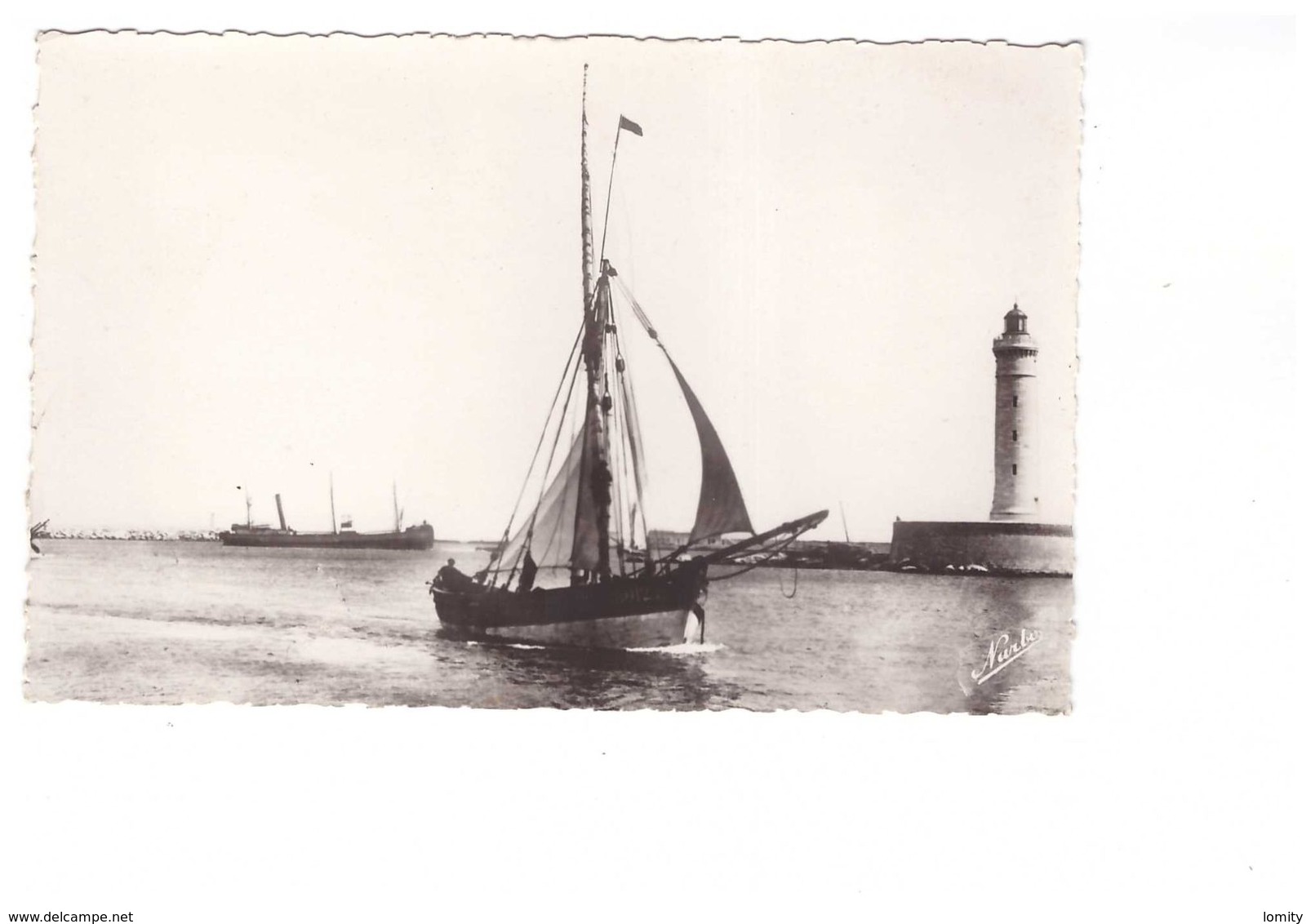 34 Sète Retour De Peche Bateau Voilier Phare CPSM PF Carte Non Voyagée Edit Narbo N°4 - Sete (Cette)