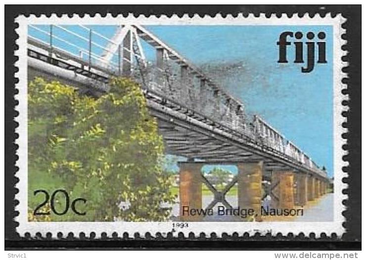 Fiji Islands, Scott # 418b Used Rewa Bridge, 1993 - Fiji (1970-...)