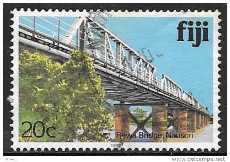 Fiji Islands, Scott # 418k Used Rewa Bridge, 1992 - Fiji (1970-...)