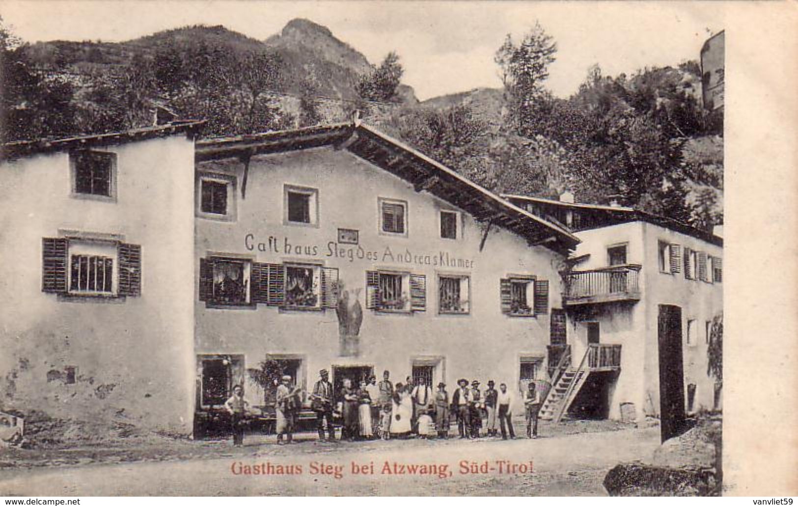 ATZWANG-CAMPODAZZO-BOZEN-BOLZANO-GASTHAUS STEG BEI ATZWANG-SUD TIROL-CARTOLINA ANNO 1906.1910 - Bolzano (Bozen)