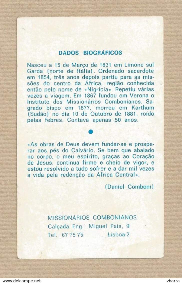 #06 SNT Daniel Comboni - Devotion Images