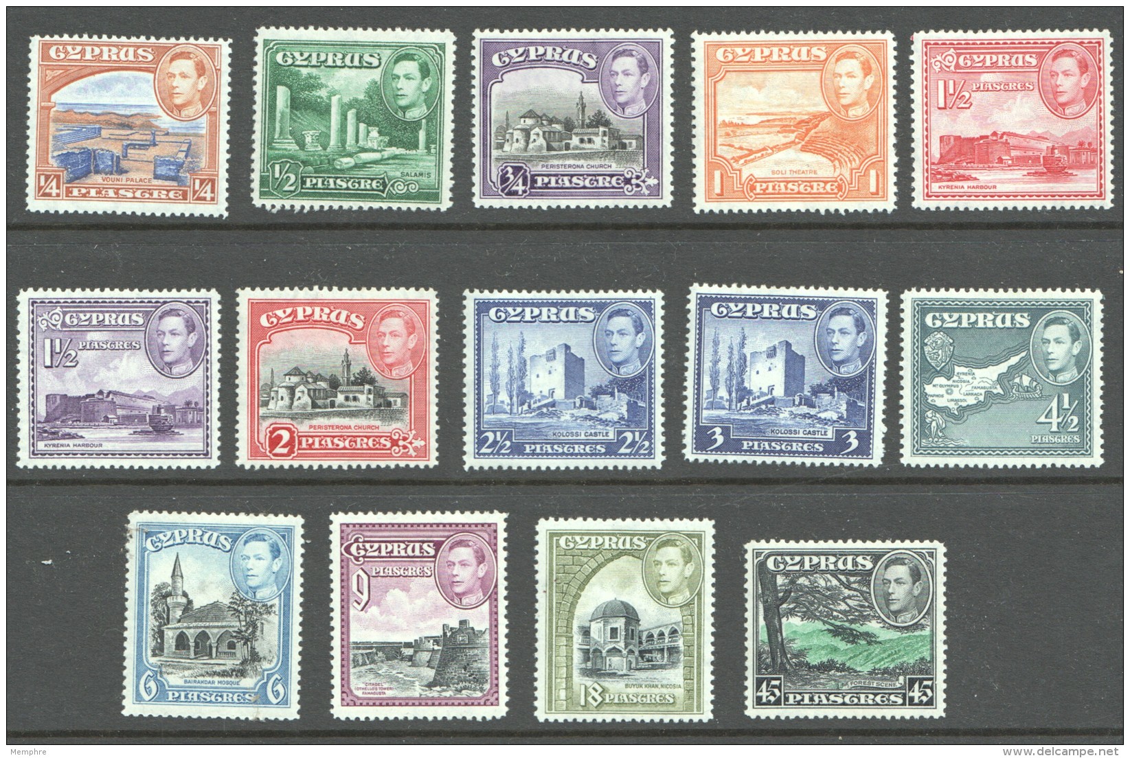 Selection Of George VI Mint Stamps Between SG 151/161 UM 151 To 156 And 160 Others Lightly Hinged - Cyprus (...-1960)