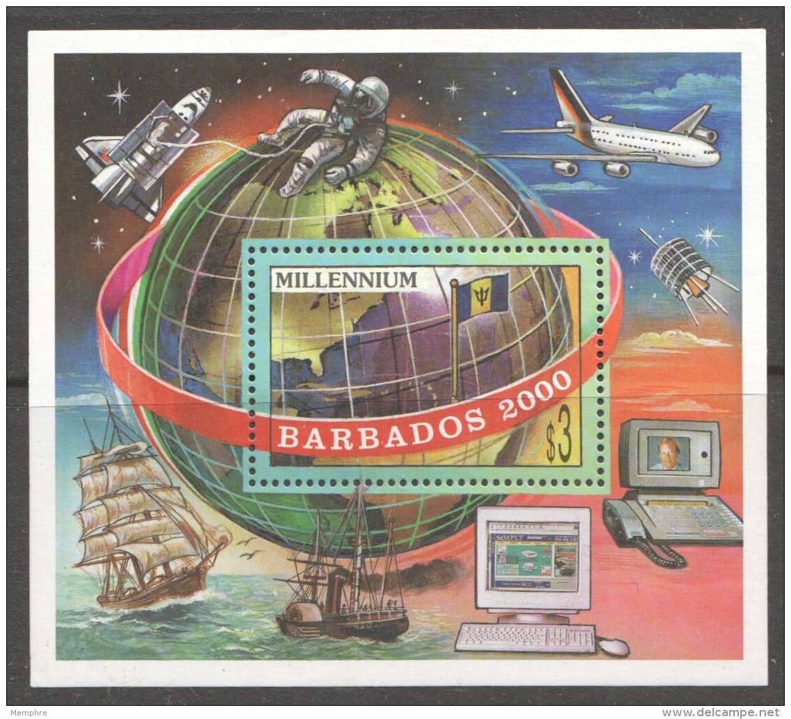 BARBADOS   2000  MILLENIUM SOUVENIR SHEET  MU -MNH - Barbados (1966-...)