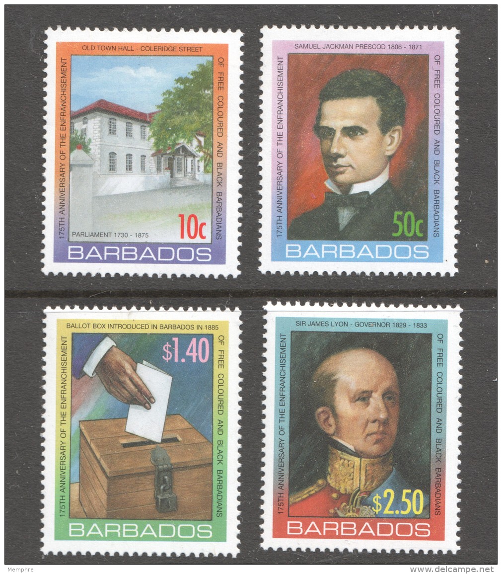 BARBADOS 2006  Enfranchissement Of Colored &amp; Blacks    UM  - MNH - Barbades (1966-...)