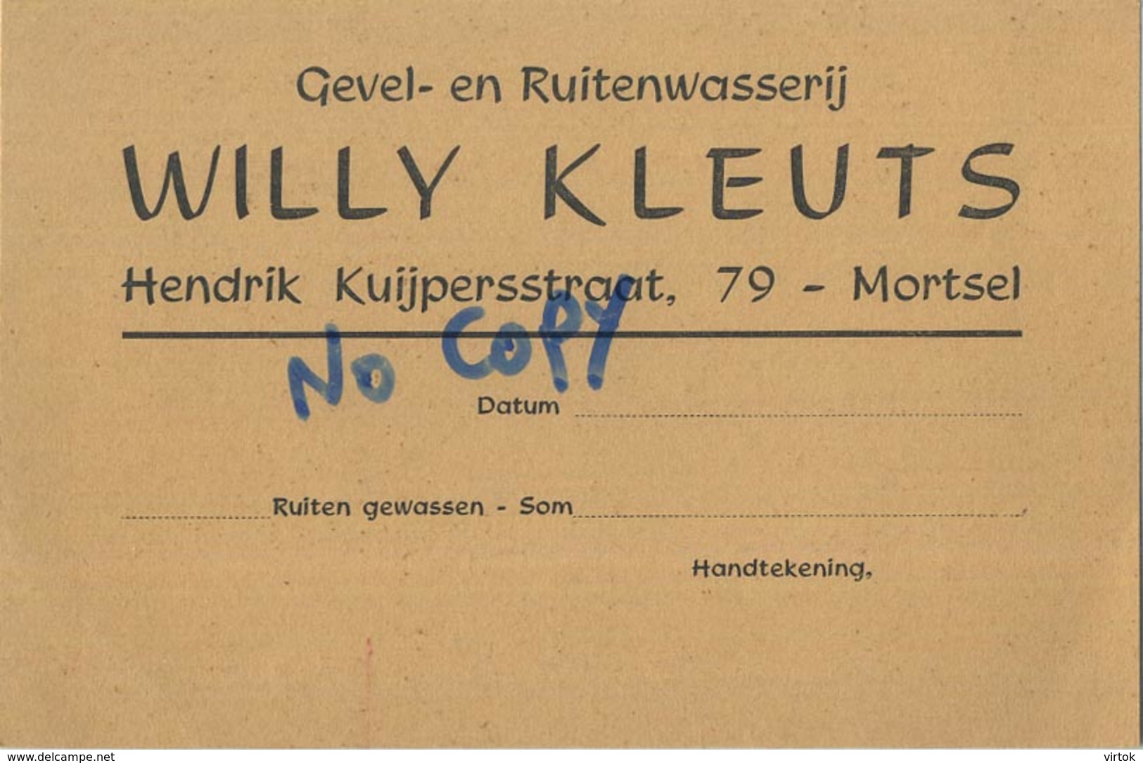 Mortsel : Willy Kleuts : Gevel- En Ruitenwasserij - Mortsel