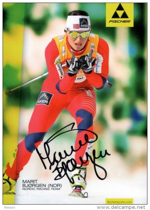 AK Cross-country Skiing Marit Bjørgen Bjoergen Original Autograph Card Autogramm - Winter Sports