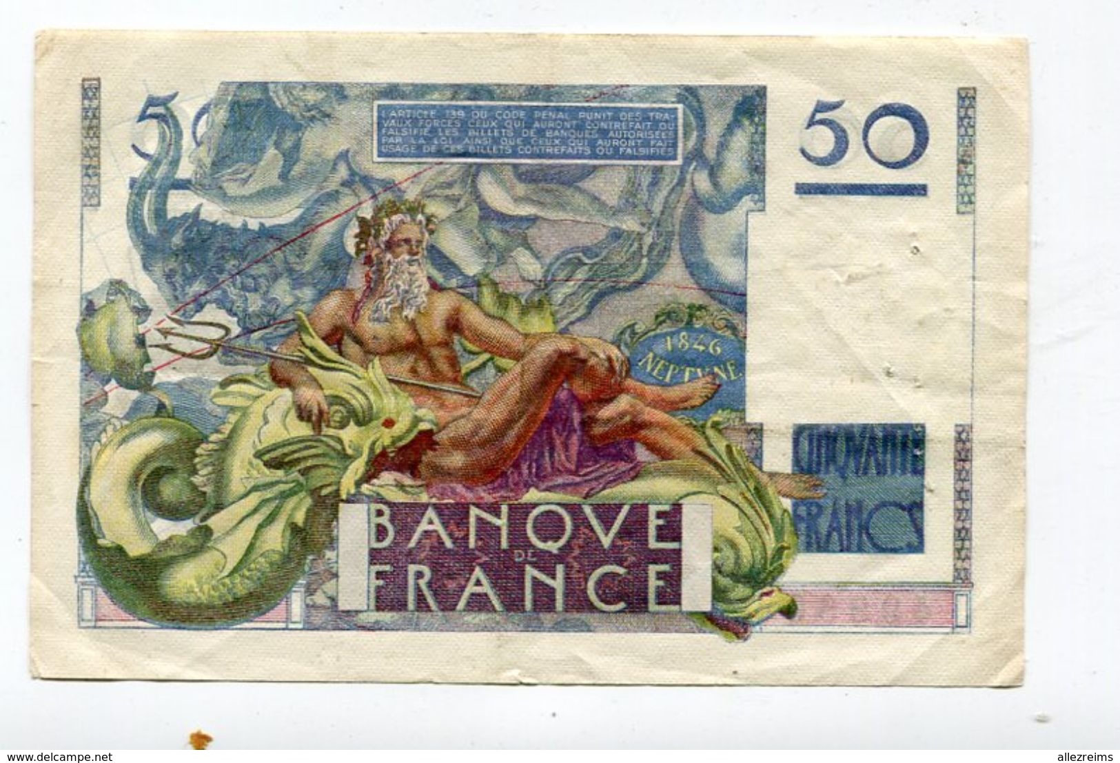 Billet De 50 F 1947 :   Le Verrier        A   VOIR   !!! - 50 F 1946-1951 ''Le Verrier''