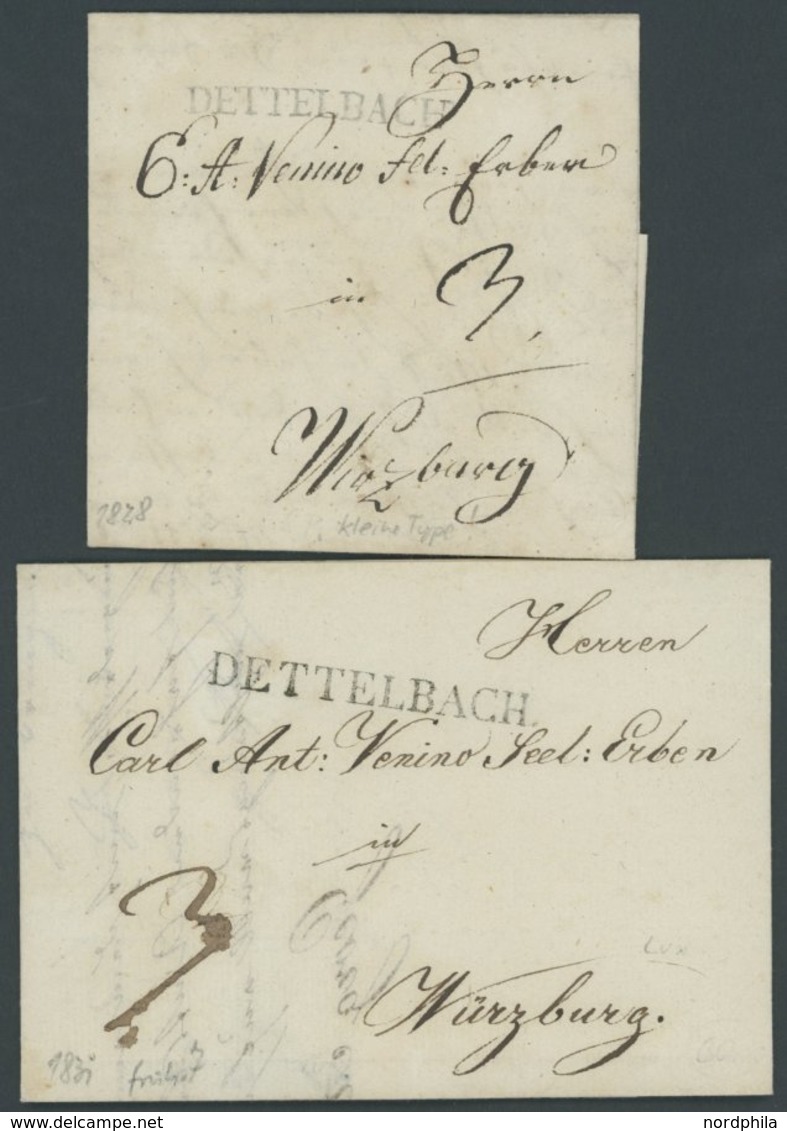 BAYERN DETTELBACH, L1 In Kleiner Und Großer Type, 2 Prachtbriefe (1828 Und 1831) - Precursores