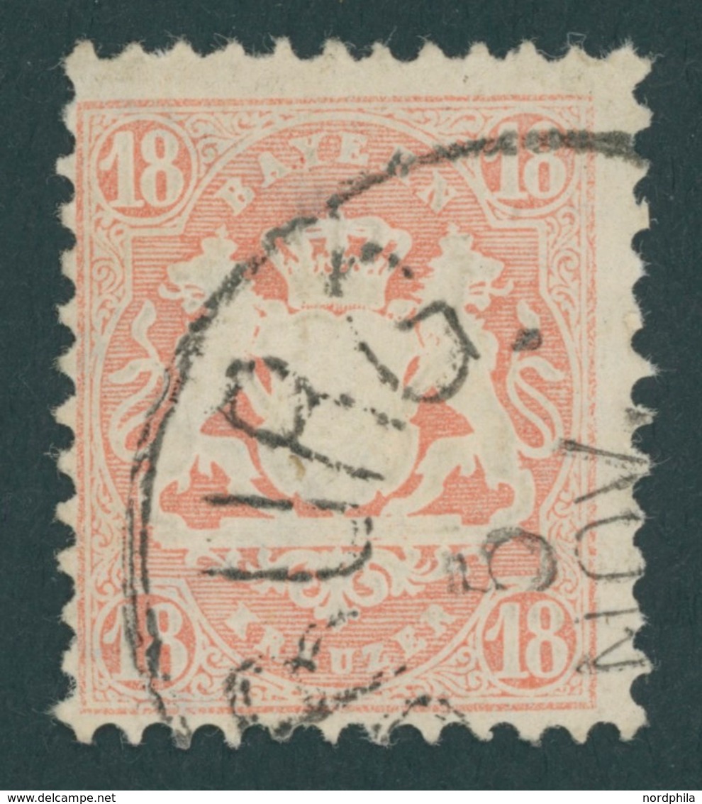 BAYERN 27Xa O, 1870, 18 Kr. Mattziegelrot, Wz. Enge Rauten, Pracht, Gepr. Brettl, Mi. 300.- - Other & Unclassified