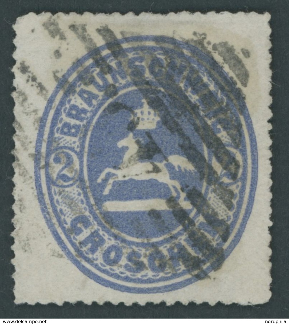 BRAUNSCHWEIG 19 O, 1865, 2 Gr. Dunkelultramarin, Nummernstempel 43 (VELCHEDE), Pracht, Mi. 160.- - Brunswick