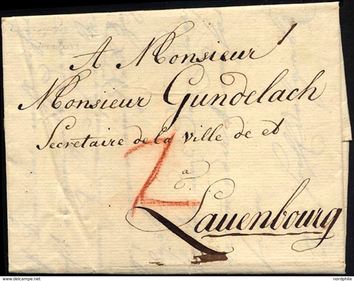 HAMBURG VORPHILA 1770, Brief Von Hamburg Nach Lauenburg, Pracht - Prephilately