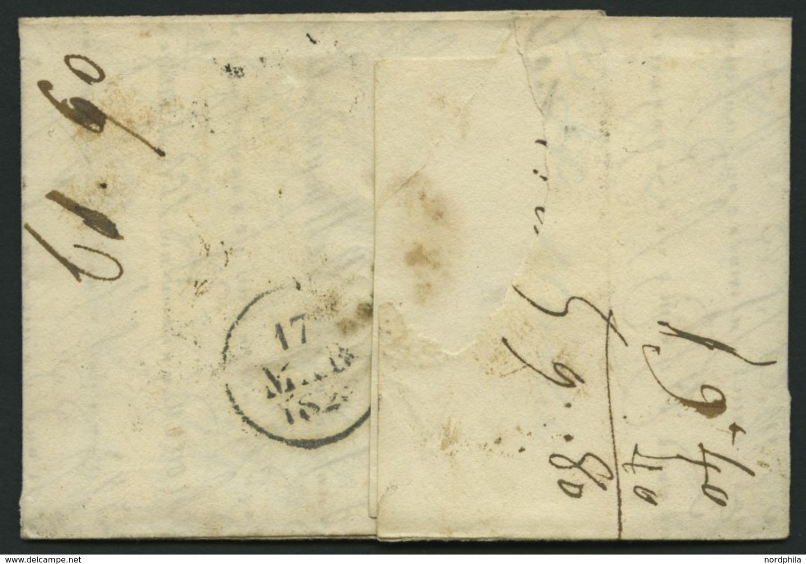 HAMBURG - THURN UND TAXISCHES O.P.A. 1828, TT.R.4. HAMBOURG, L2 Auf Forwarded-Letter Von Elbing Nach Rheims, Agent P.H.  - Other & Unclassified