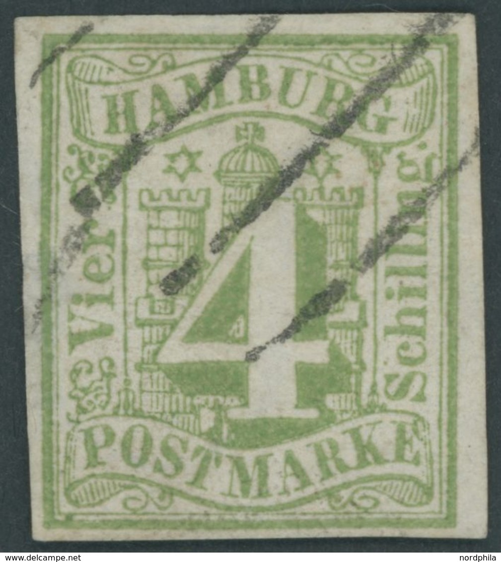 HAMBURG 5a O, 1859, 4 S. Gelbgrün, Feinst (kleine Dünne Stelle), U.a. Gepr. Bühler, Mi. 1500.- - Hamburg (Amburgo)