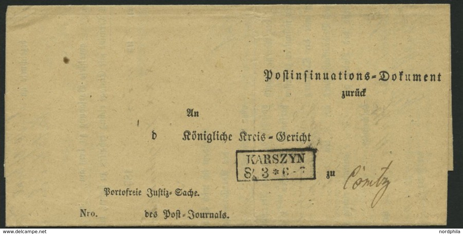 PREUSSEN KARSZYN, 4 Verschiedene Belege Von 1863-69, Dabei 3x Krone-Posthornstempel, Pracht - Autres & Non Classés