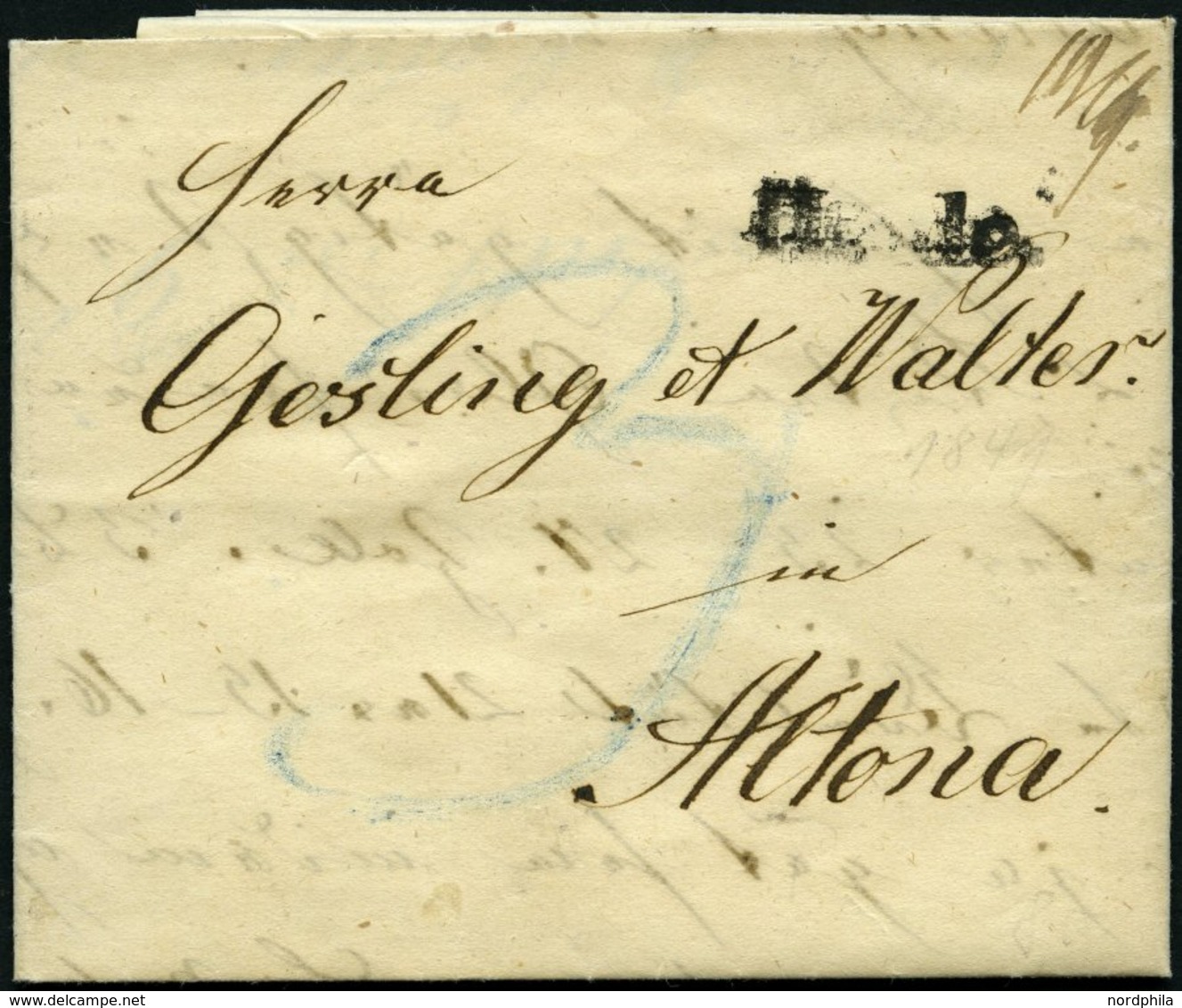 SCHLESWIG-HOLSTEIN HEIDE, L1 Und Handschriftliches Datum Auf Kleinem Brief Von 1849 Nach Altona, Feinst - Schleswig-Holstein